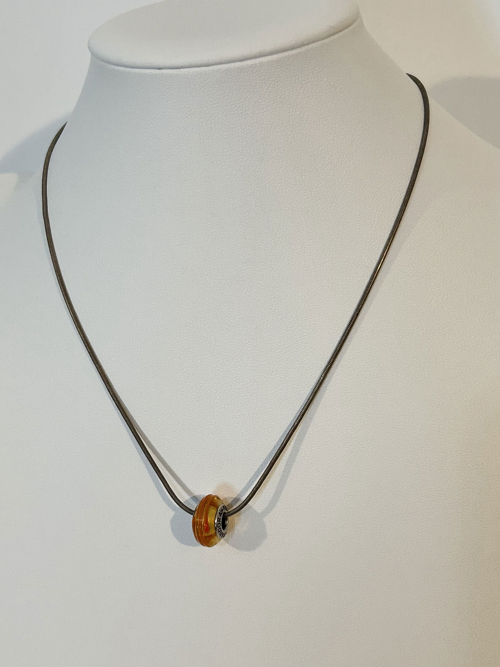 Vintage Sterling Silver pandora charm sterling Necklace 17": Vintage Sterling Silver pandora charm sterling Necklace 17" Please view all photos as they are part of the description and condition of this Item, Feel free to contact me with questions or picture req