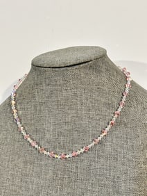 Vintage Sterling Silver Swarovski Necklace 19"