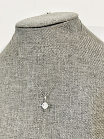 Vintage Sterling Silver spinel pendant Necklace 16"