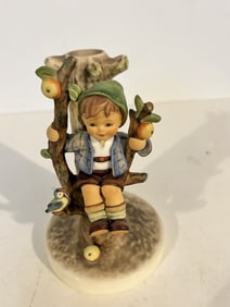 Signed 1988 Goebel #677 Apple Tree Boy Candle Holder,W.Germany