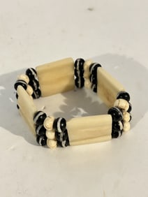 Vintage bone stretch beaded Bracelet