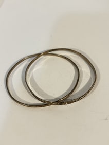 2 Vintage Sterling Silver Bracelet 8"