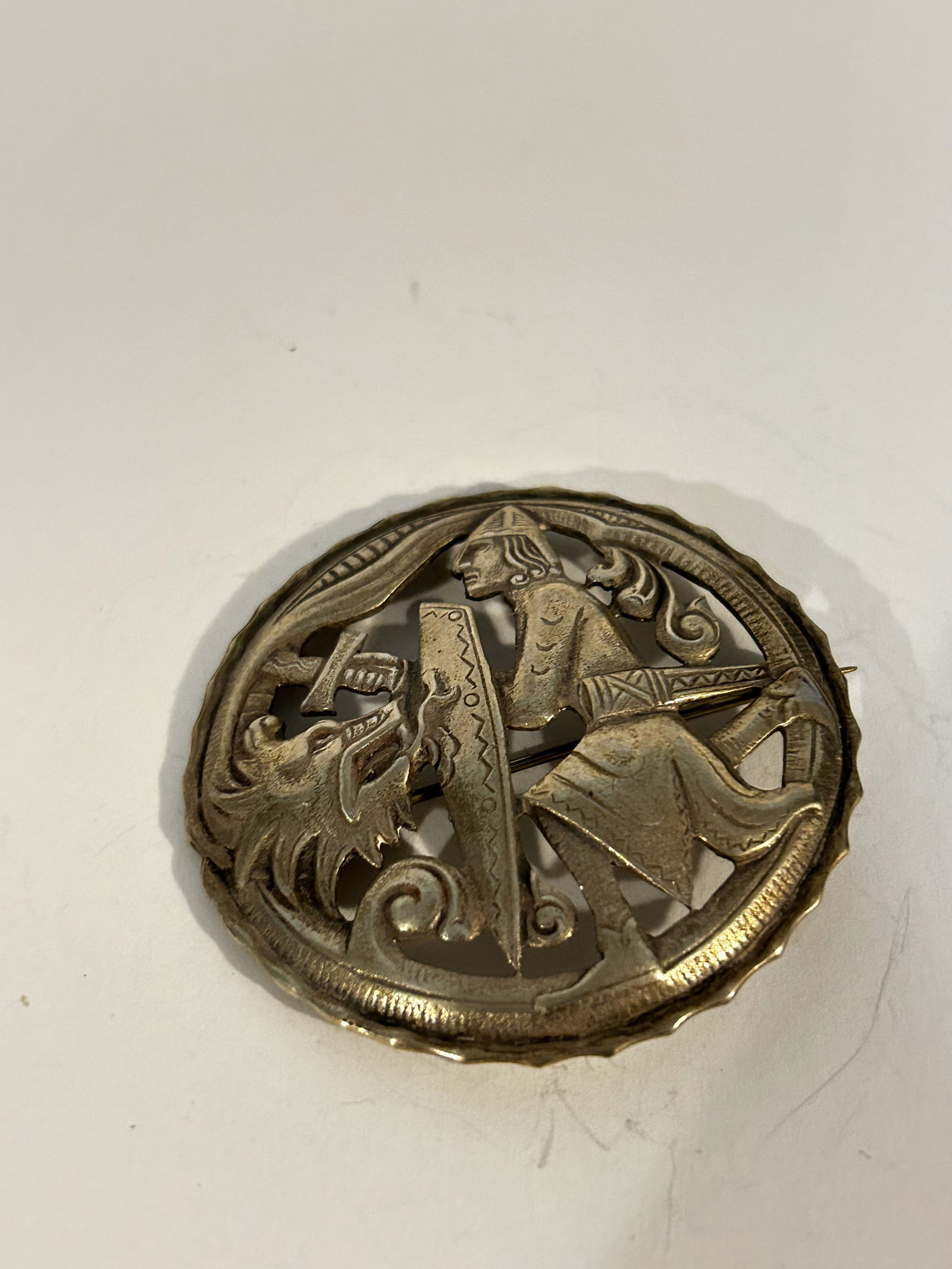 Vintage 830S Silver Norwegian Norway Viking Brooch (1 of 5)