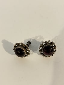Vintage Sterling Silver Amethyst Earrings