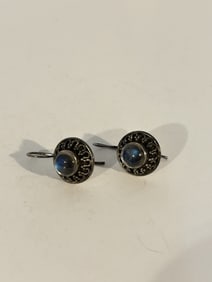 Vintage Sterling Silver India gemstone Earrings
