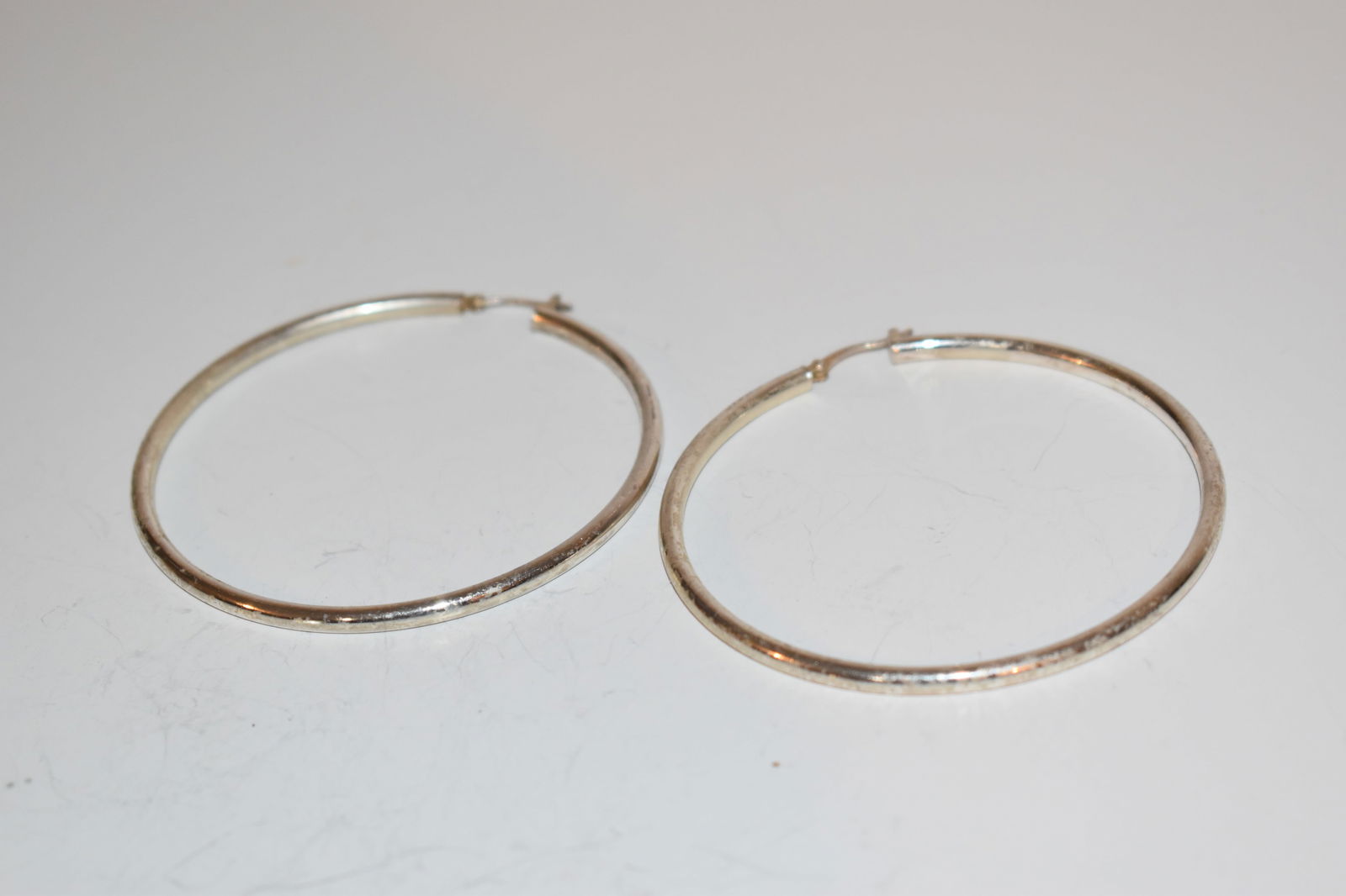 Vintage Sterling Silver JCM Signed 2 Inch Hoop Earrings (1 of 3)