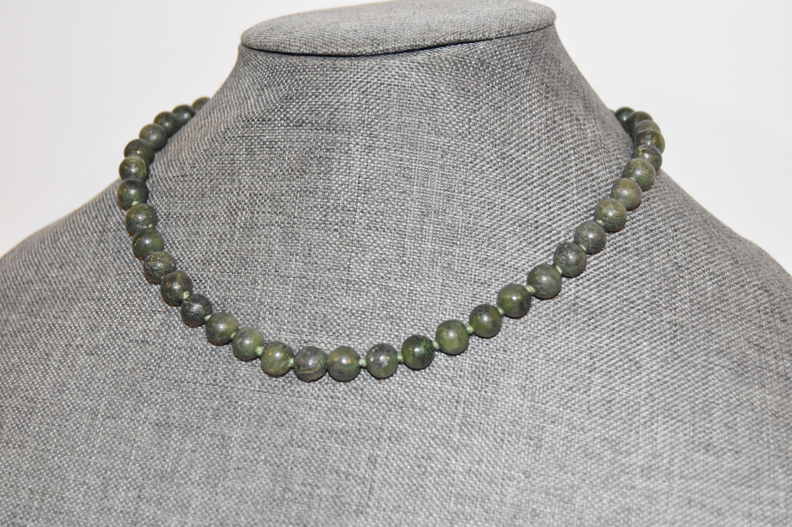 Vintage beaded Citrine geen Necklace 16" (1 of 4)