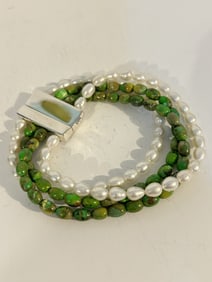 Vintage jay king beaded 4 strand Turquoise bracelet NEW
