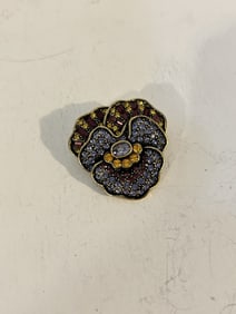 Heidi daus Floral Flower Rhinestone Brooch