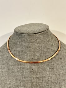 vintage bronze milor necklace open back choker 10"