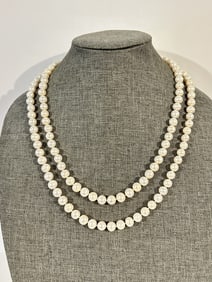 Imperial Pearl Necklace W/ 14K IPS Marked Gold Clasp 48