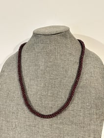 Vintage Stauer beaded Amethyst Necklace 24"