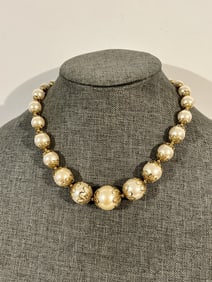 Vintage morgan taylor beaded pearl Necklace 22"