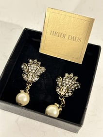 Heidi Daus Swarovski Crystal Accented Earrings New in box