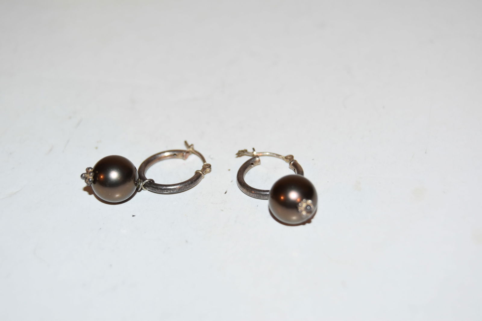 Vintage Sterling Silver hoop dangle earrings (1 of 3)