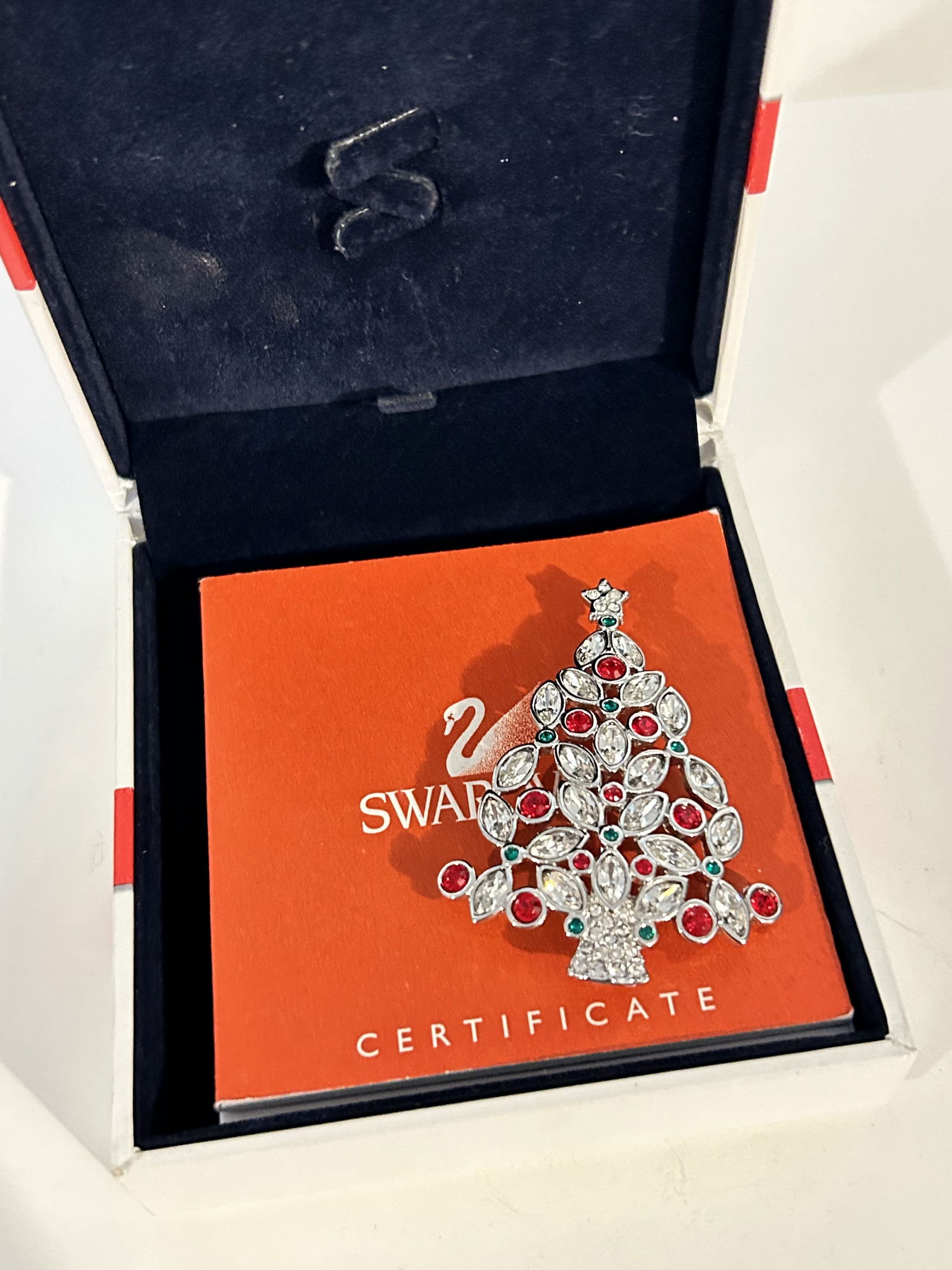 Vintage SWAROVSKI Crystal 2002 Annual CHRISTMAS TREE Pin Brooch NIB Box (1 of 7)