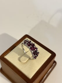 Vintage sterling Silver Amethyst Ring sz 10
