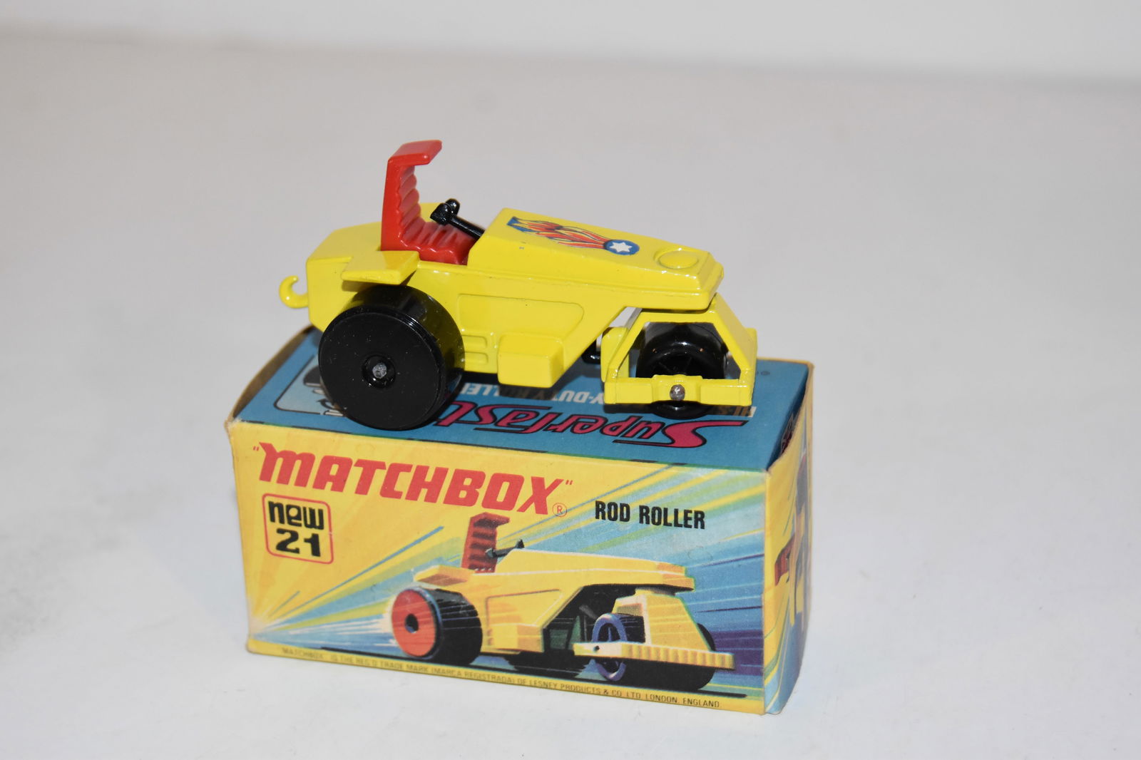 Vintage Match Box Car with box ROD ROLLER #21 (1 of 3)