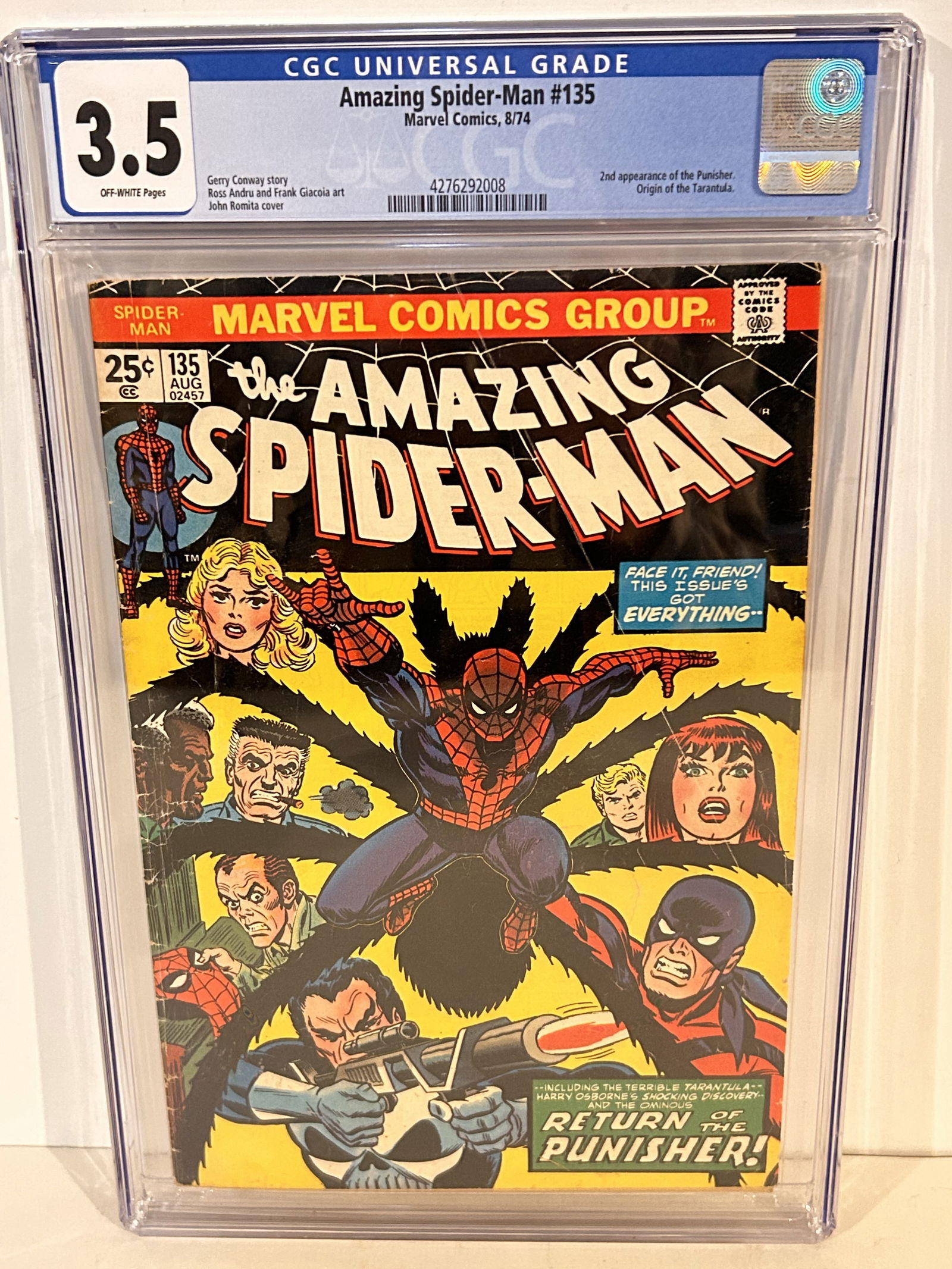Vintage Comic Book Amazing Spider-man #135 CGC 3.5 (1 of 2)