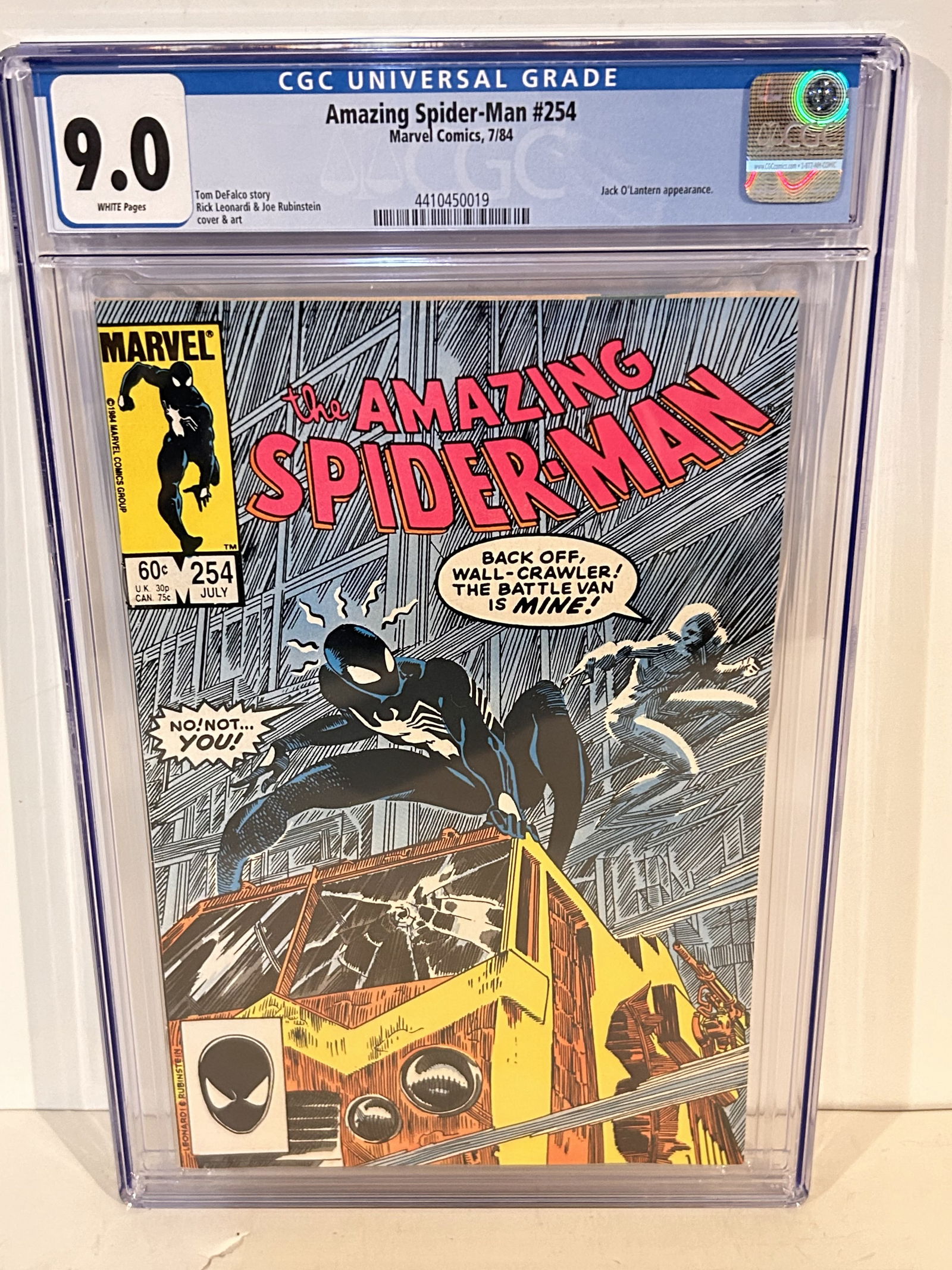 Vintage Comic Book Amazing Spider-Man #254 CGC 9.0 White Pages Jack O'Lantern Appearance (1 of 2)