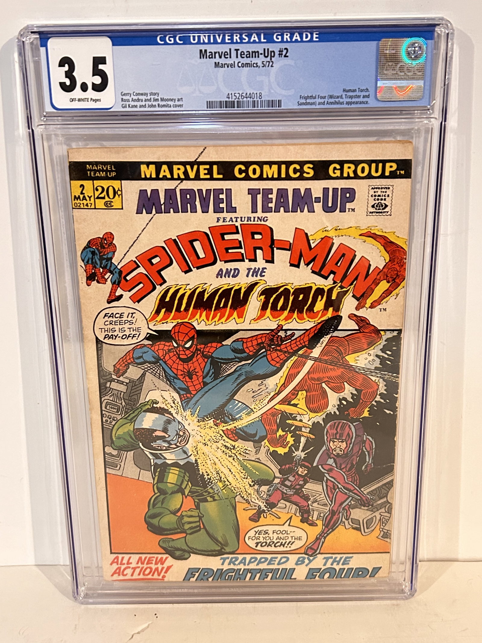 Marvel Team-Up #2 1972 Marvel CGC 3.5 Human Torch (1 of 2)