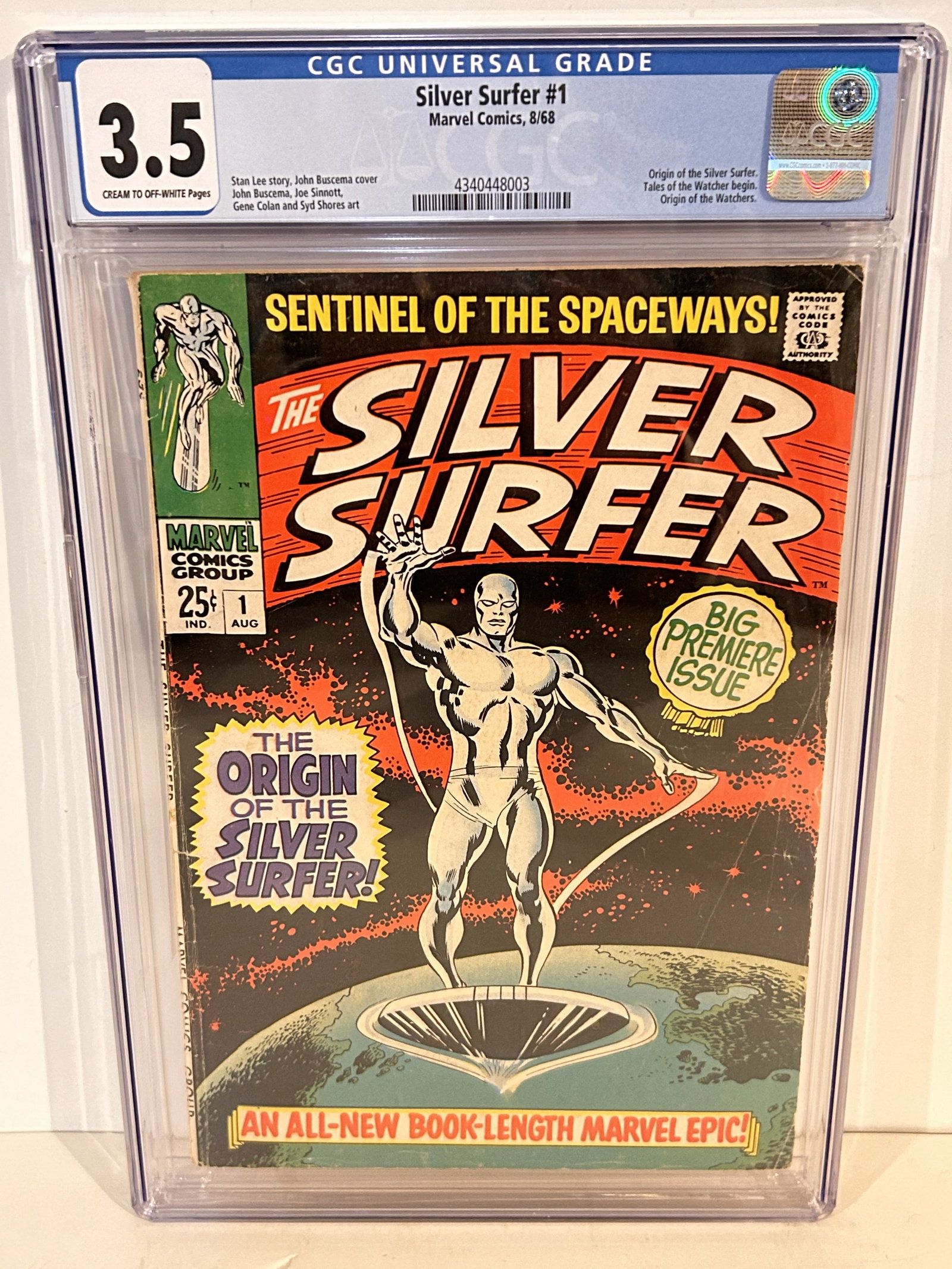 Silver Surfer #1 CGC VG 3.5 Origin Issue! 1st Solo Title! Doctor Doom! (1 of 2)