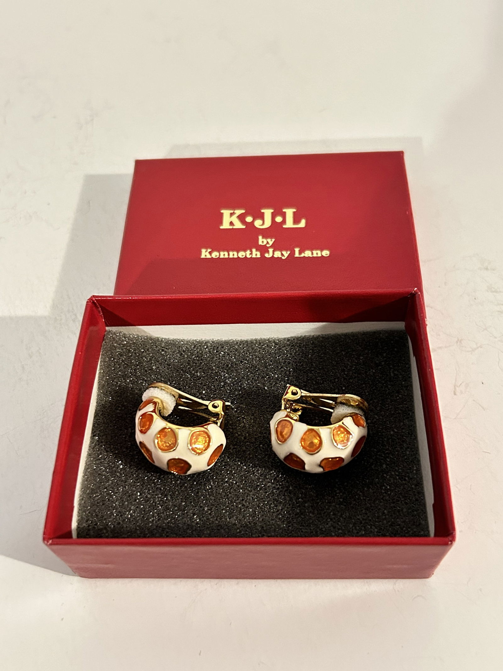 Kenneth Jay Lane (KJL) Animal Print Clip On Door Knocker Earrings (1 of 4)