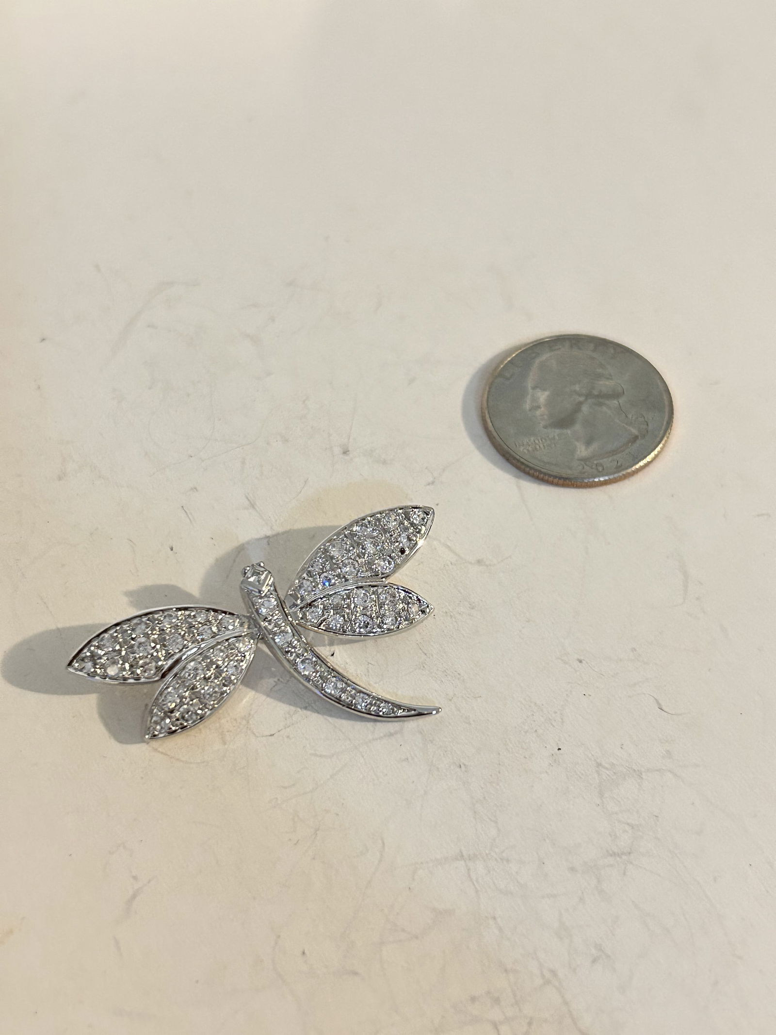 Vintage Sterling Silver rhinestone dragon fly Brooch (1 of 4)
