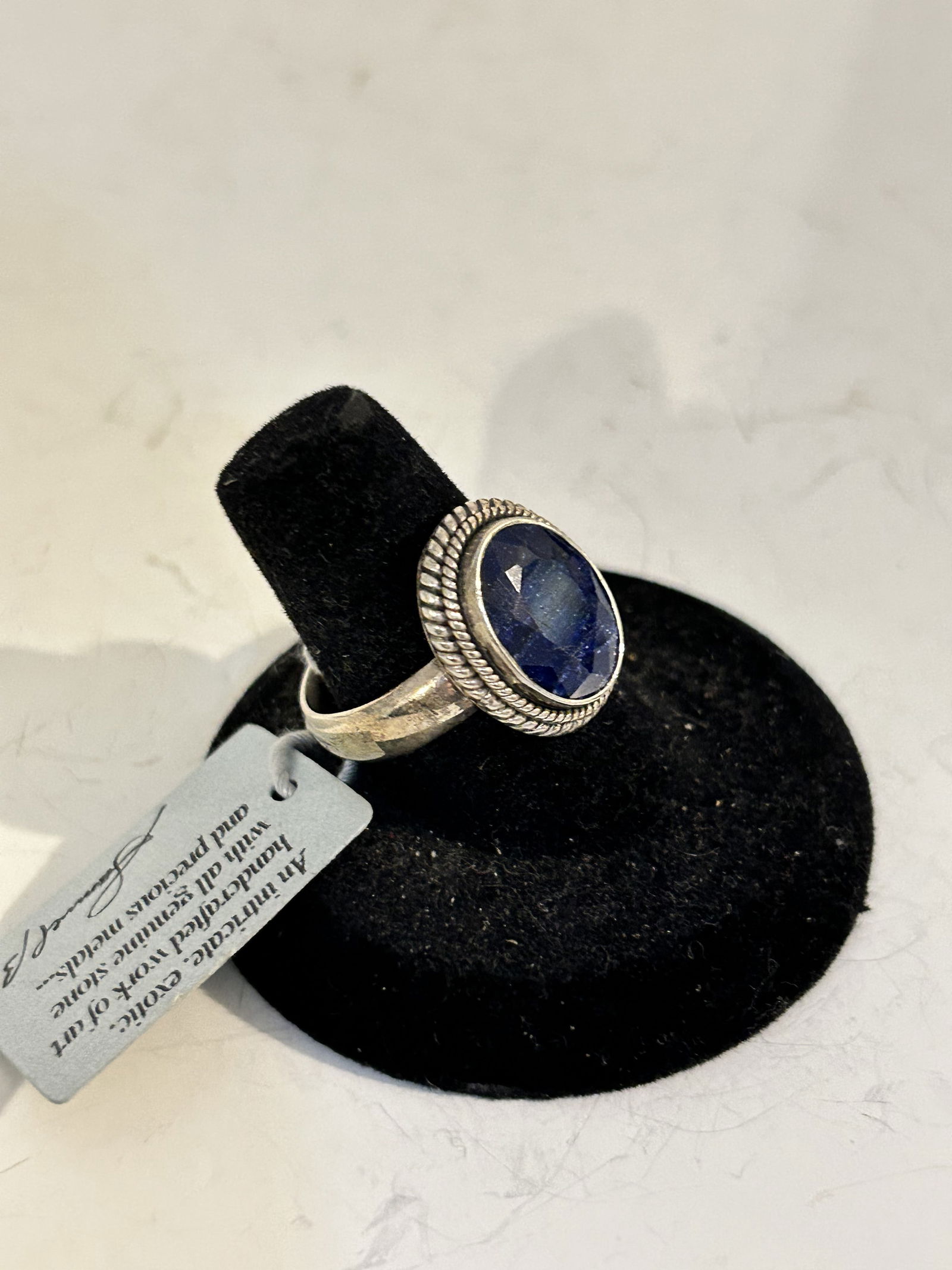 Samuel B. Benham BJC Blue Sapphire Gemstone Sterling Silver Ring 925 sz 9 (1 of 5)