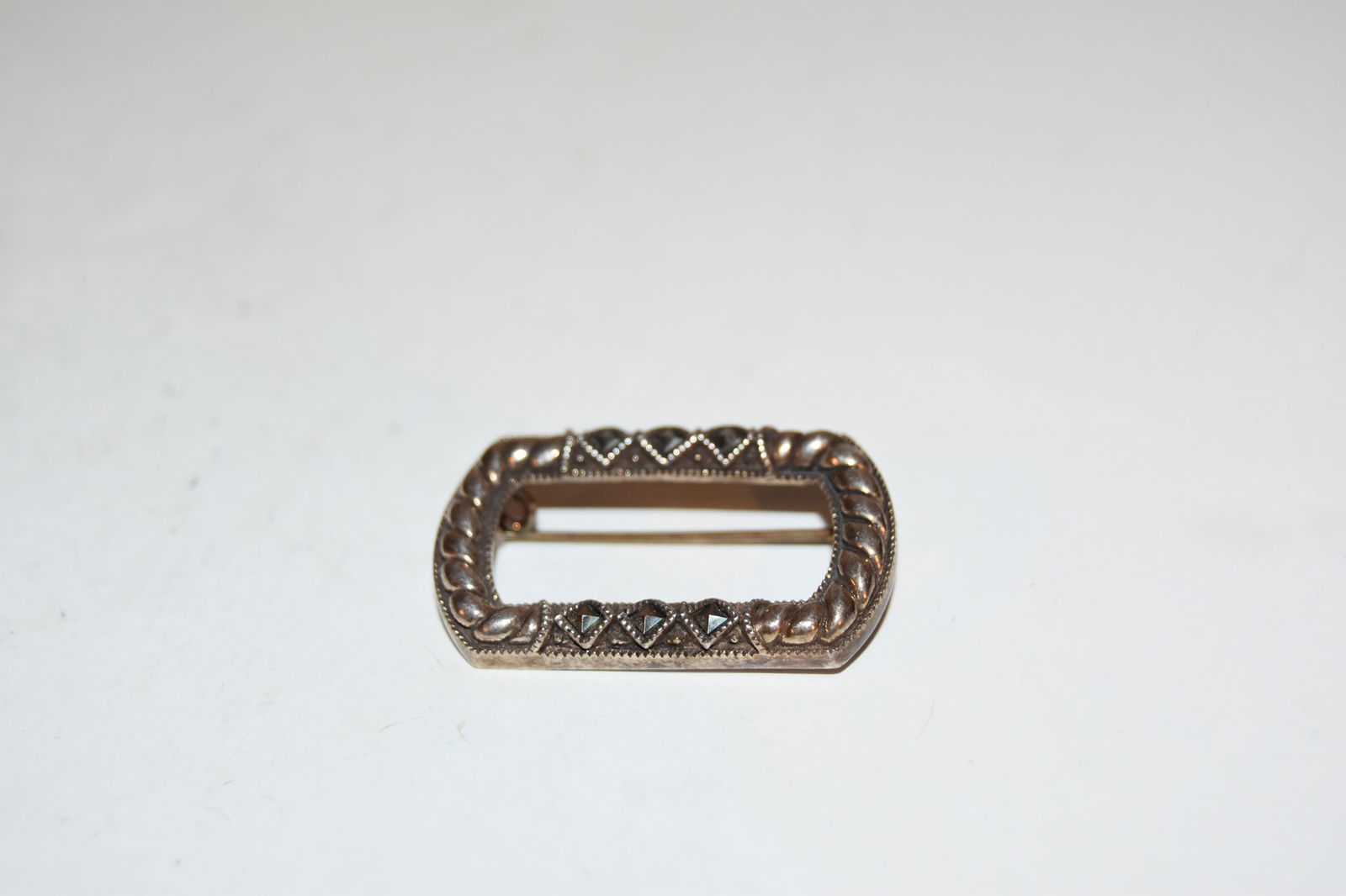 Judith Jack VTG Brooch Marcasite Pin Sterling Silver Signed JJ Art Deco Design (1 of 4)