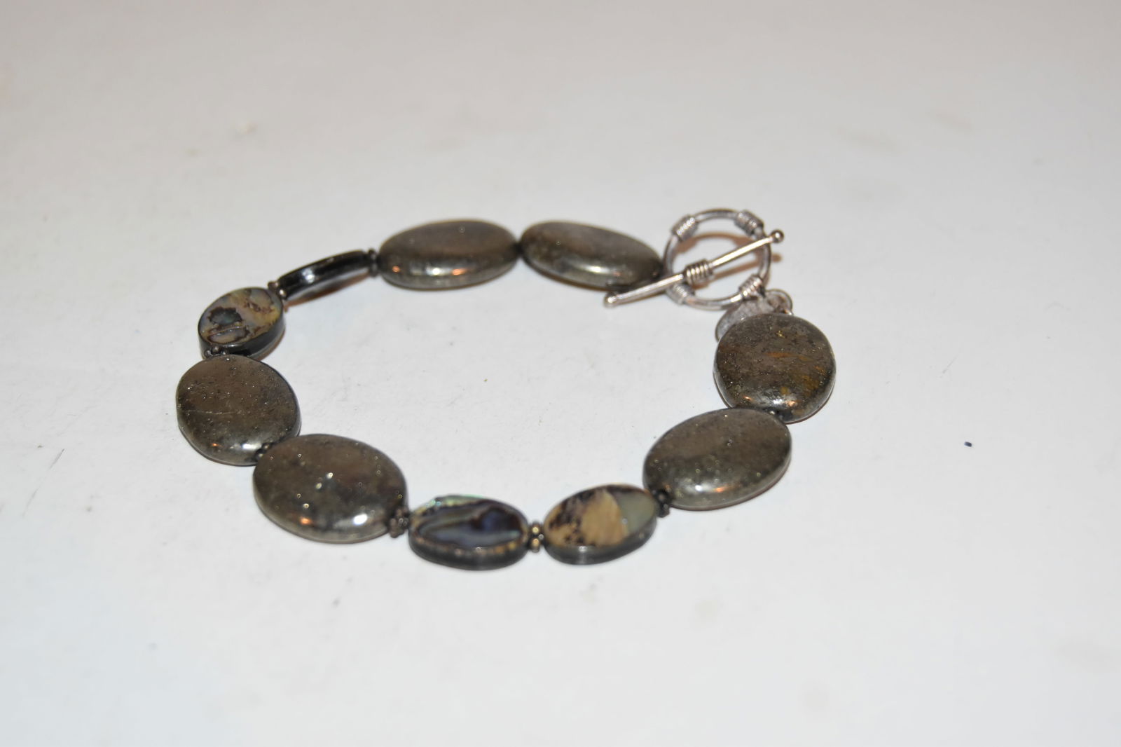 Vintage Donna Dressler Sterling Silver 925 Abalone Bracelet 7" (1 of 4)