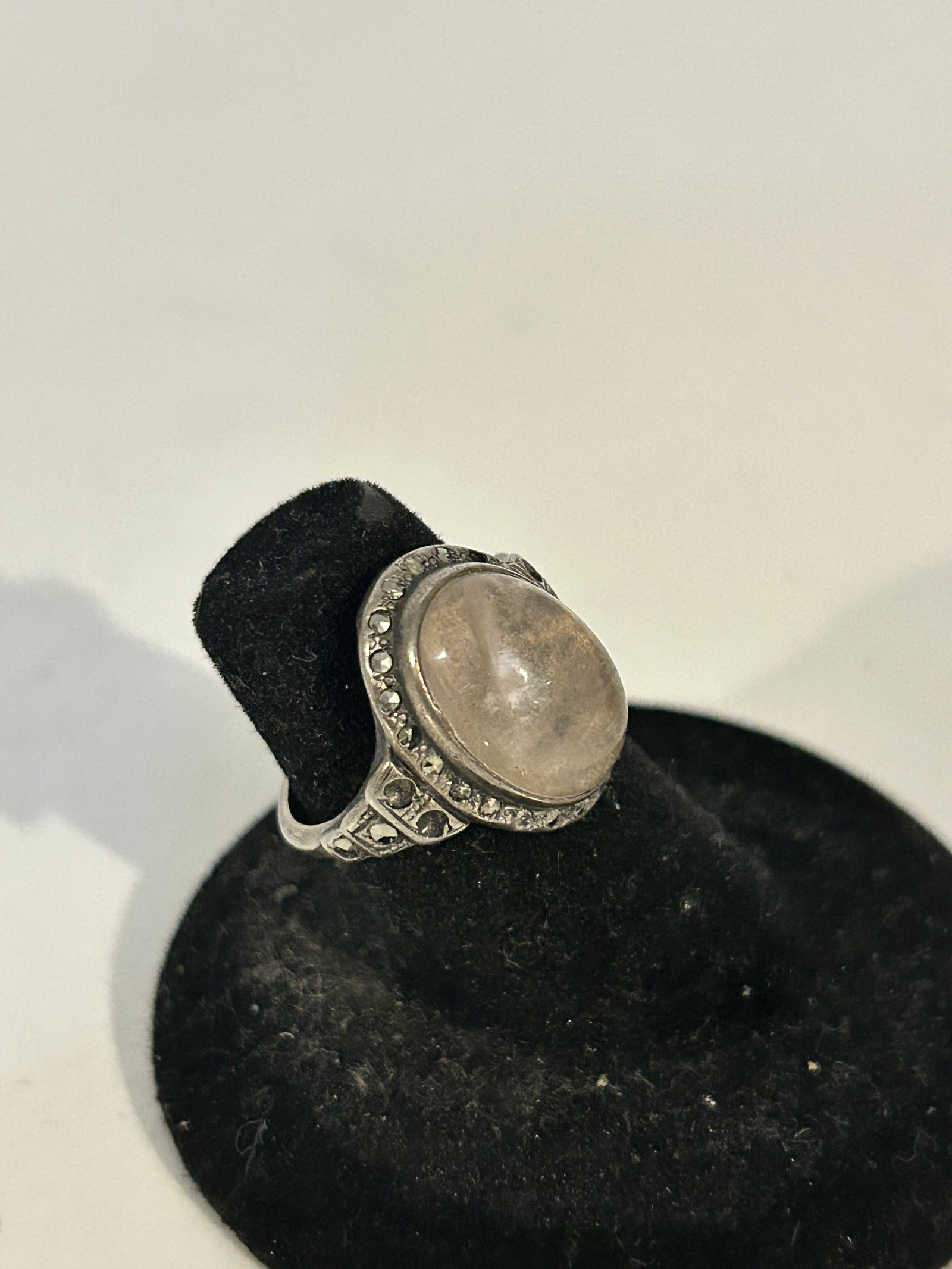Vintage Sterling Silver Pink Amethyst marcasite Ring sz 5 missing some stones: Vintage Sterling Silver Pink Amethyst marcasite Ring sz 5 missing some stones Please view all photos as they are part of the description and condition of this Item, Feel free to contact me with questi