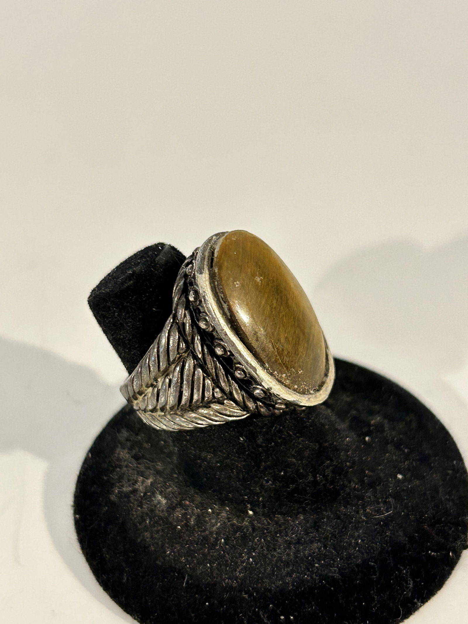 Vintage Thailand 925 Sterling Silver Tiger’s Eye Ring sz 6 (1 of 4)