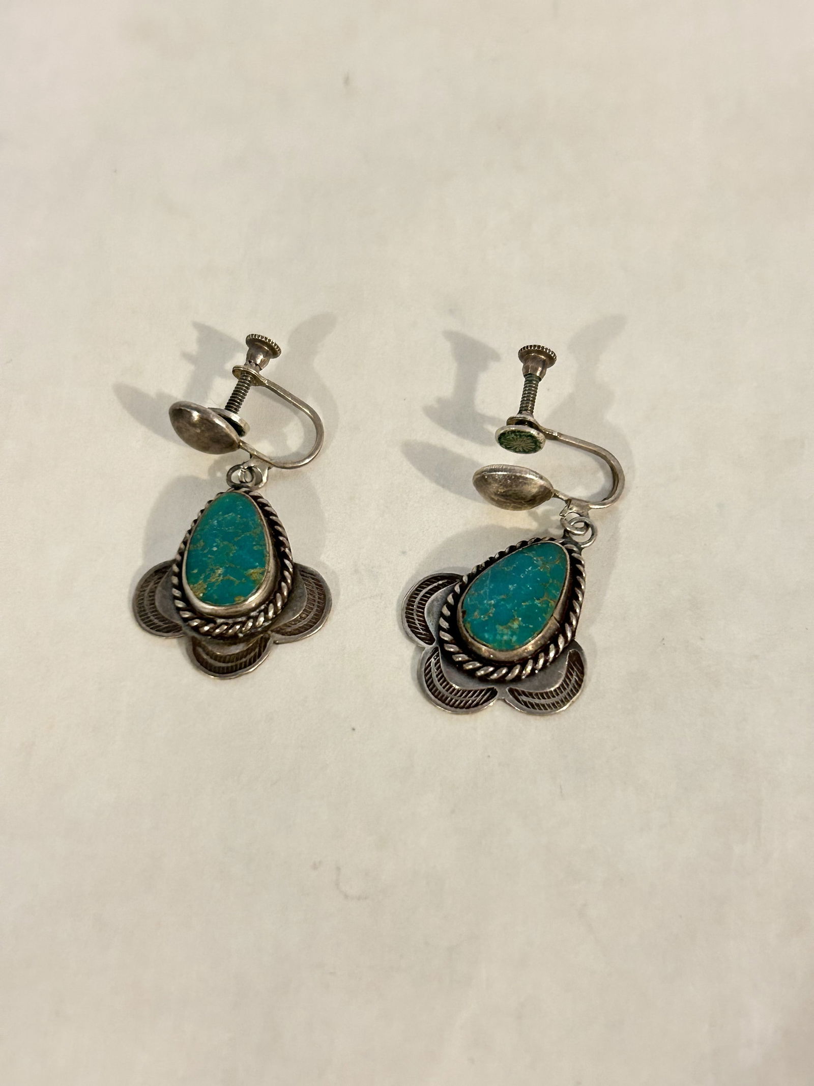 Vintage Sterling Silver Turquoise dangle Earrings (1 of 4)