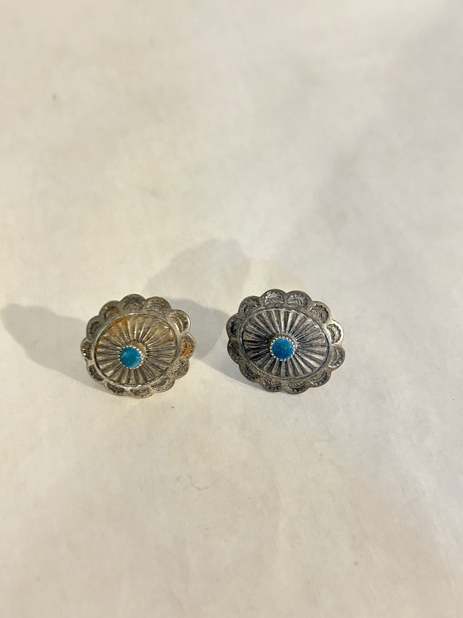 Vintage Sterling Silver Turquoise Navajo Earrings (1 of 4)