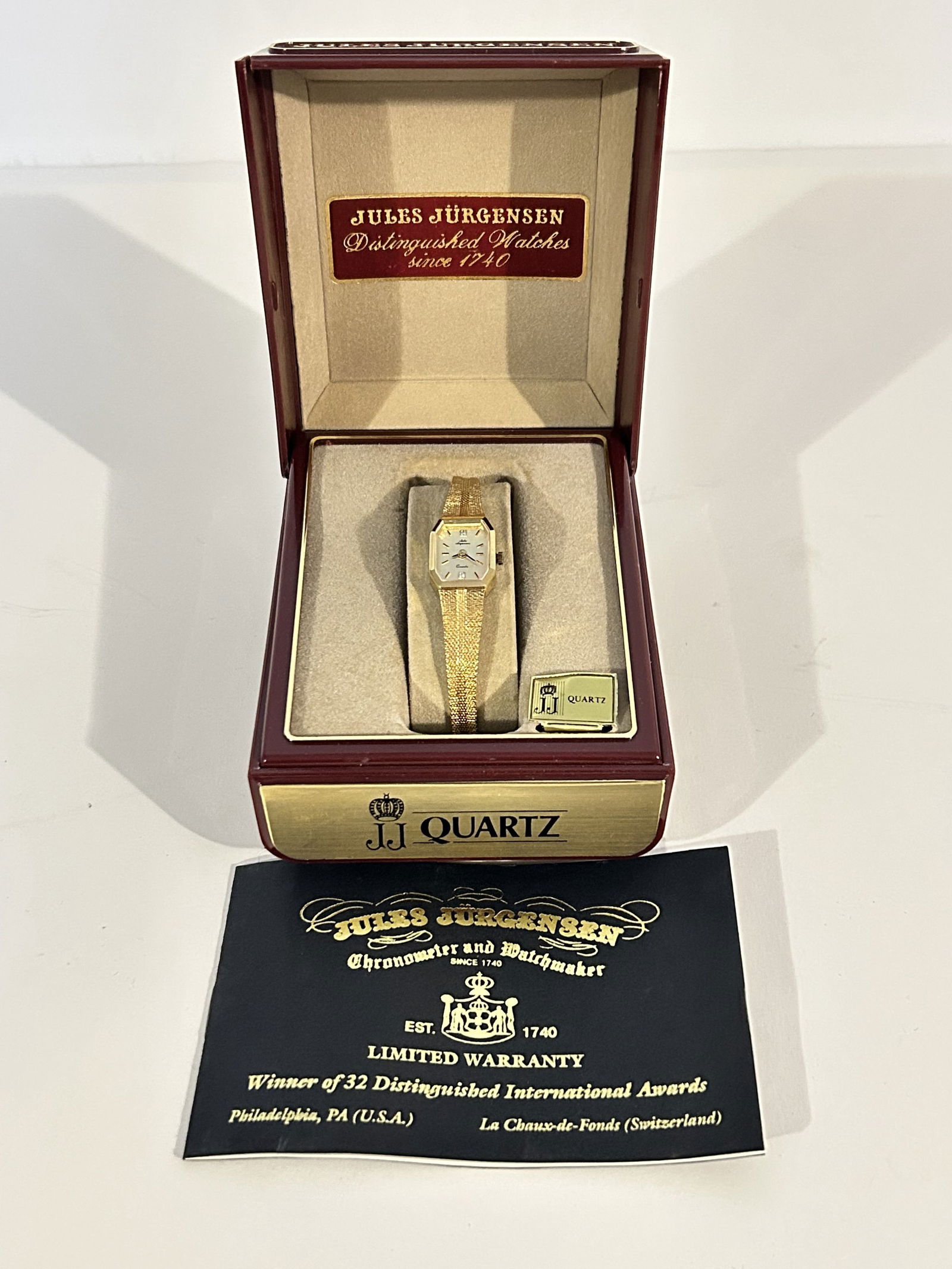 Vintage Jules Jurgensen Watch Women Diamond Accent Gold Tone like new (1 of 6)