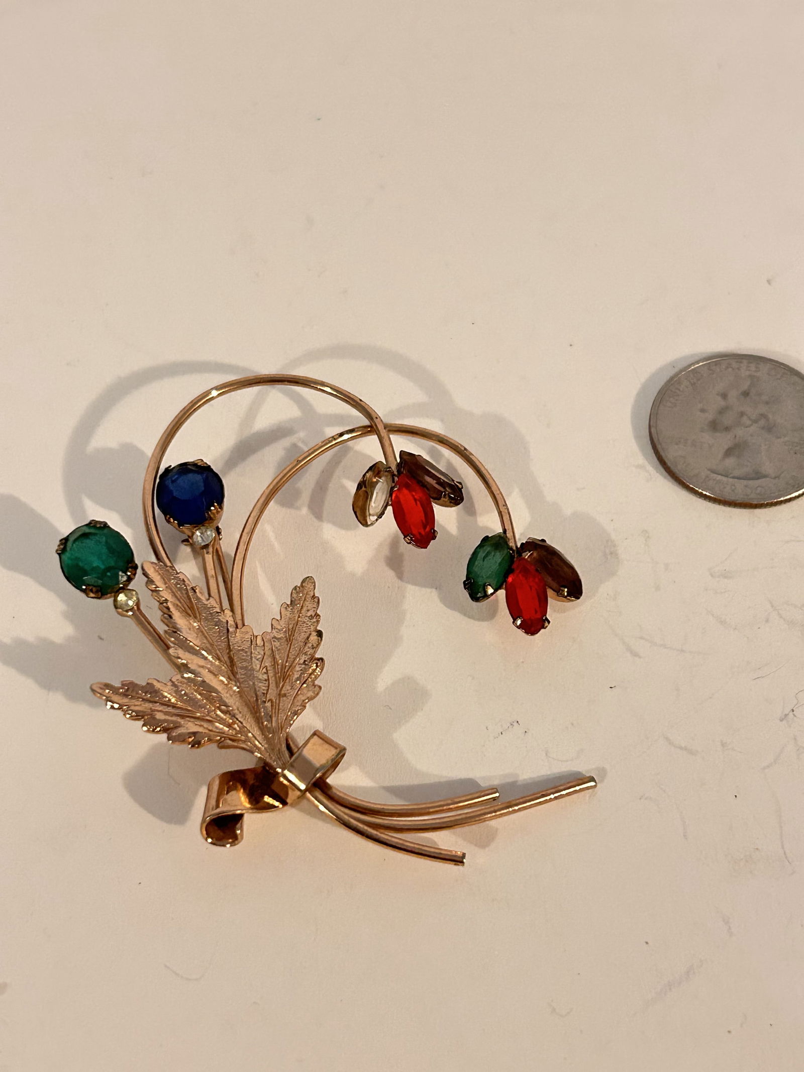 Vintage Sterling Silver Sterling Craft Coro flower Brooch missing 1 stone (1 of 6)