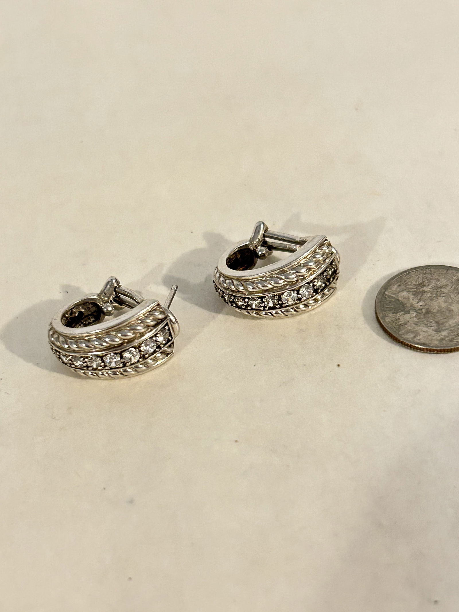 Vintage Sterling Silver Authentic Judith Ripka Earrings (1 of 5)