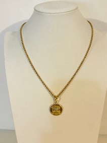 Vintage Italy BELLEZZA Gold Tone Necklace Sz 18"