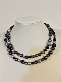 Vintage Honora Multi-Colored Pearl Necklace Sz 33"
