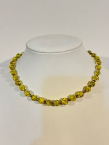 Vintage  murano glass beaded Necklace Sz 14"
