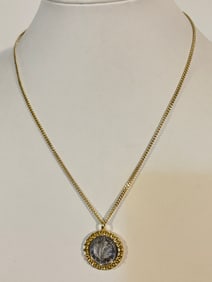 Vintage Italy BELLEZZA Gold Tone Necklace Sz 18"