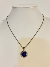 Vintage murano M pendant Necklace Sz 16"