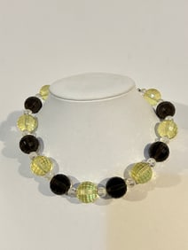 Vintage large beaded Necklace Sz 13"