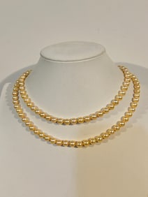 Vintage heavy pearl beaded Necklace Sz 35"