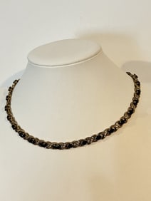 Vintage Sterling Silver Test Ruby signed with a heart choker Necklace sz 16"