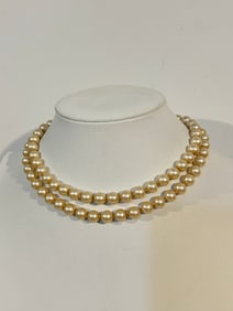 Vintage pearl beaded Necklace Sz 30"
