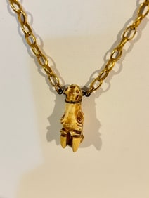 Vintage horse head pendant Necklace Sz 27"