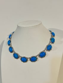 Camrose & Kross Jackie Kennedy JBK Turquoise Necklace Sz 16"