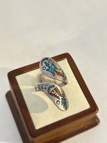 vintage sterling silver zuni hopi ring sz 8